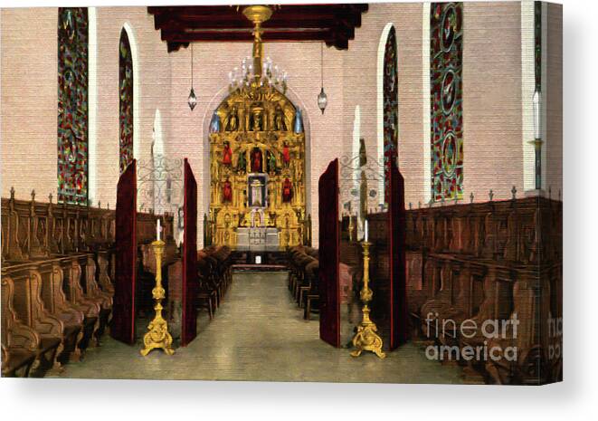 Weddings Canvas Print featuring the photograph Mission Inn - Riverside - St Francis Chapel by Sad Hill - Bizarre Los Angeles Archive