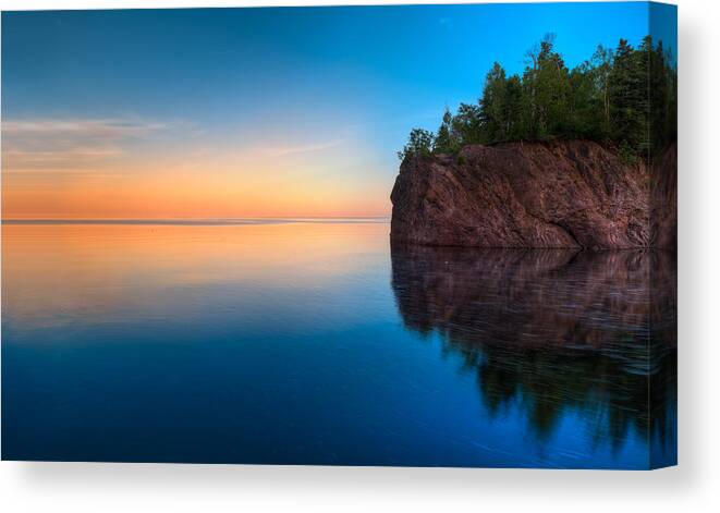 Minnesota Canvas Print featuring the photograph Mouth Of The Baptism River Minnesota by Steve Gadomski