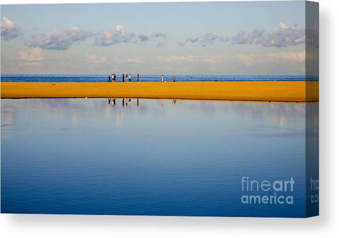 Dunes Lowry Sand Sky Reflection Sun Lifestyle Narrabeen Australia Canvas Print featuring the photograph Narrabeen dunes by Sheila Smart Fine Art Photography