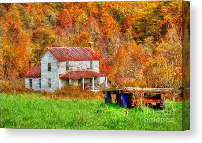 Virginia Canvas Print featuring the photograph Ole Farm House by Darren Fisher
