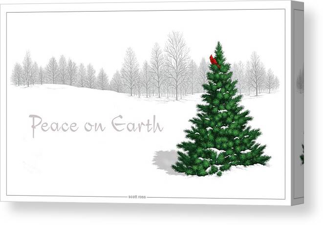 Christmas Canvas Print featuring the digital art Peace on Earth by Scott Ross
