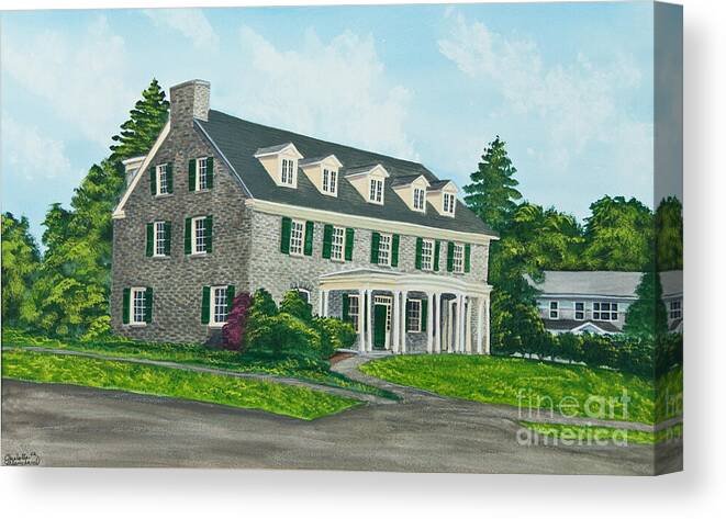 Colgate University Canvas Print featuring the painting Phi Gamma Delta by Charlotte Blanchard