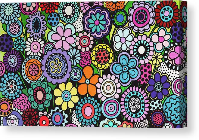 Flowers Canvas Print featuring the painting Polka Dot Garden by Beth Ann Scott