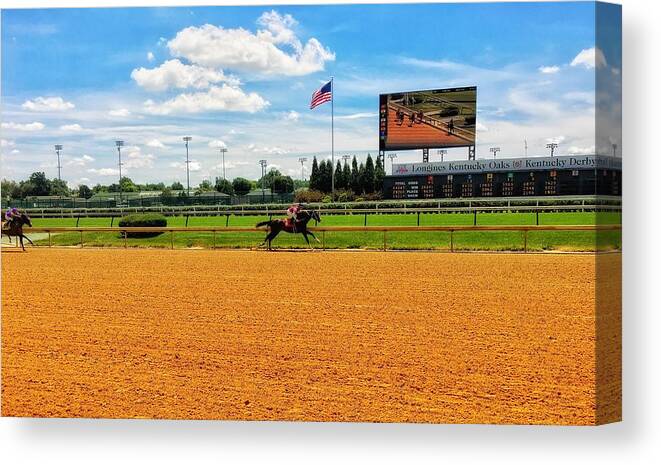 Horse Racing Canvas Print featuring the photograph Race Day by Joseph Caban