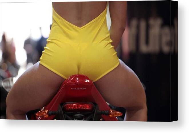 Motorcycle Canvas Print featuring the photograph Rear View by Lawrence Christopher