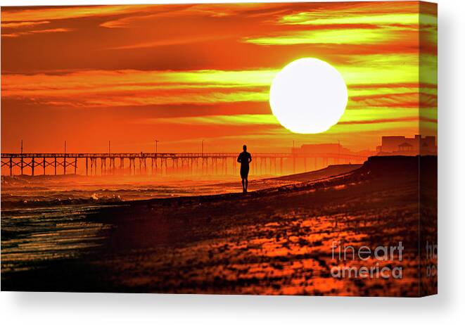 Sunset Canvas Print featuring the photograph Red Planet Jog by DJA Images