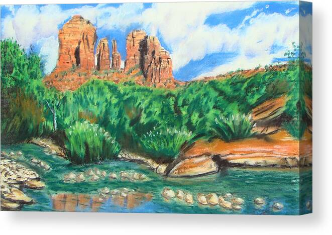 Landscape Canvas Print featuring the painting Red Rock Crossing by Michael Foltz
