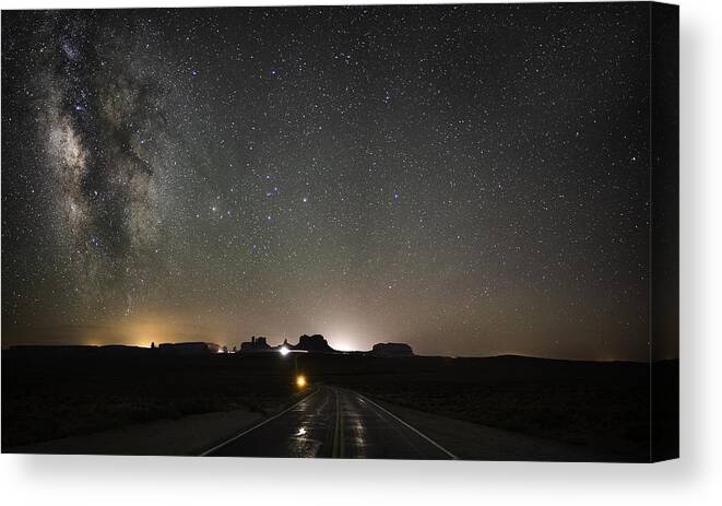 Desert Canvas Print featuring the photograph Route 163 To Monument Valley by Tony Fuentes