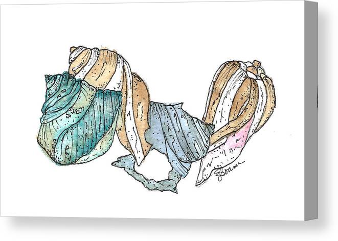 Sea Shells Canvas Print featuring the painting Sea Shell 1 by Elise Boam