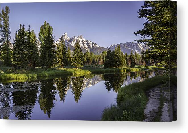 Teton Canvas Print featuring the photograph Serene Schwabachers by Mary Angelini