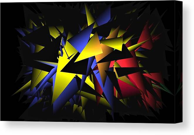 Cafe Art Canvas Print featuring the digital art Shattering World by Ludwig Keck