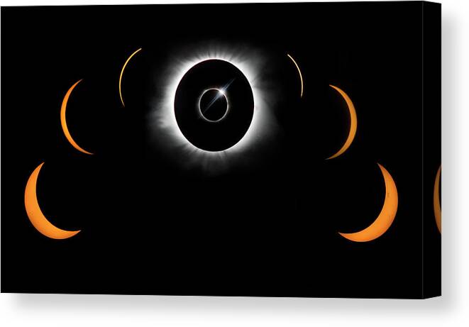 Total Eclipse Canvas Print featuring the photograph Solar Catch Light by Art Cole