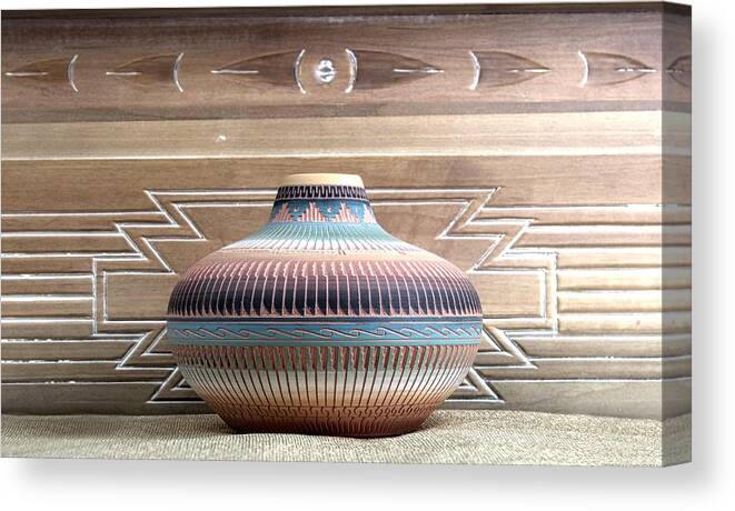 Southwest Pottery Canvas Print featuring the photograph Southwest Pottery by Chrystyne Novack