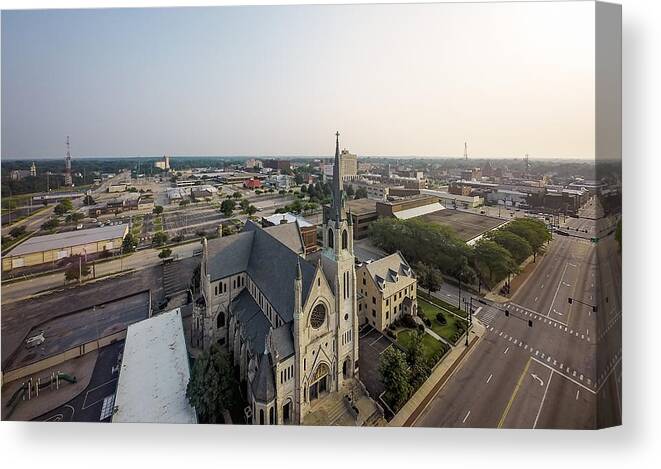 Decatur Illinois Canvas Print featuring the photograph St. Pats Church by George Strohl