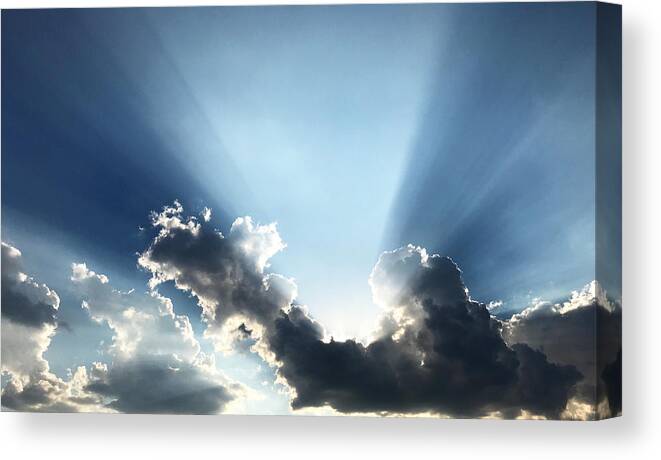 Clouds Canvas Print featuring the photograph Sunburst by Jeff Iverson