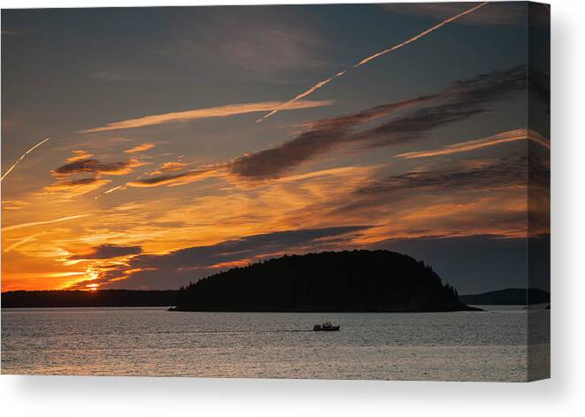 Sunrise; Bar Harbor; Bar Island; Maine Canvas Print featuring the photograph Sunrise on Bar Harbor #2 by Mick Burkey