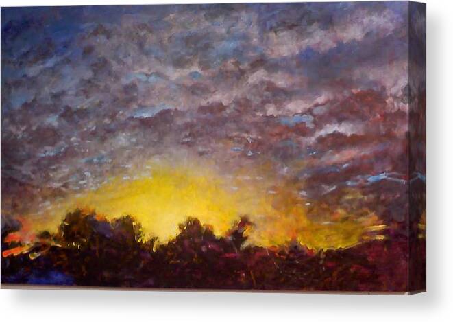 Landscape Canvas Print featuring the painting Sunset Series Glow by Rich Houck