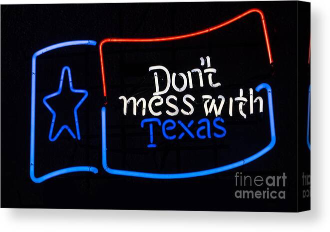 Texas Canvas Print featuring the painting Texas Neon Sign by Mindy Sommers