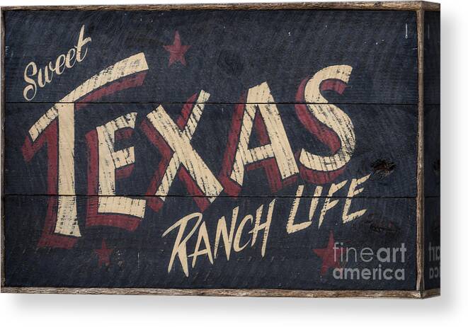 Texas Canvas Print featuring the photograph Texas Wood Sign by Mindy Sommers
