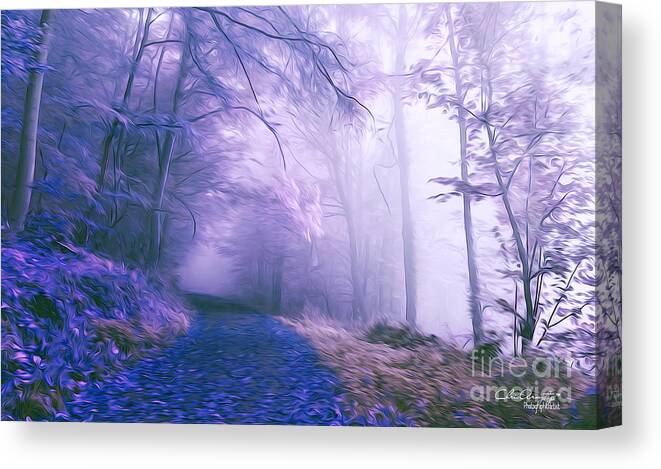 Blue Canvas Print featuring the digital art The Magic Forest by Chris Armytage