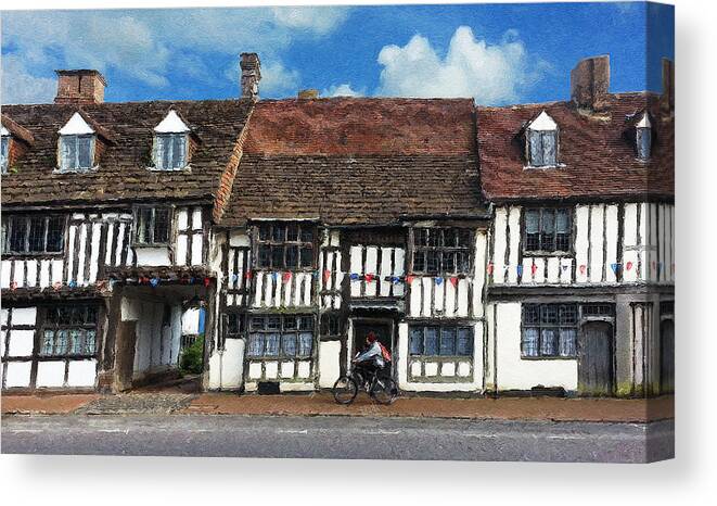 East Grinstead Canvas Print featuring the digital art The Paperboy by Julian Perry