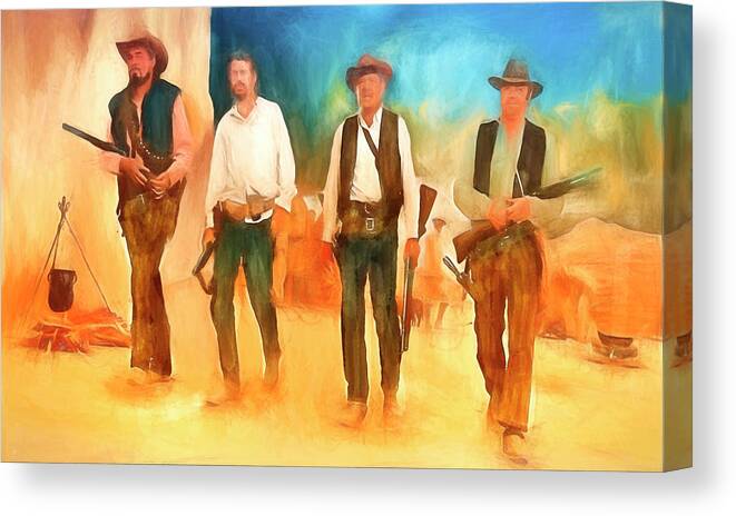 Abstract Canvas Print featuring the painting The Wild Bunch by Michael Cleere