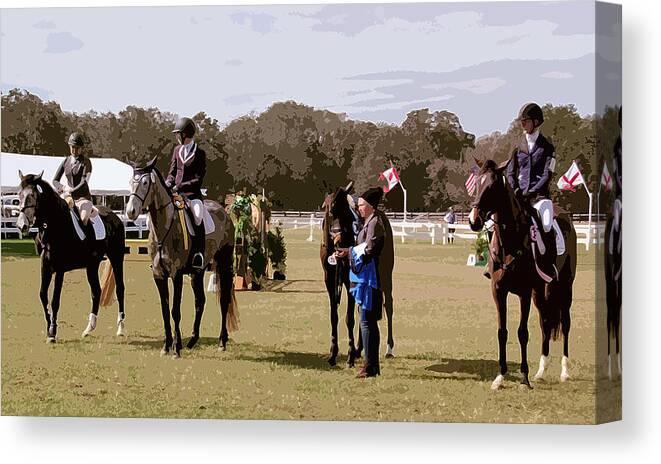 Horses Canvas Print featuring the photograph The Winners by James Rentz