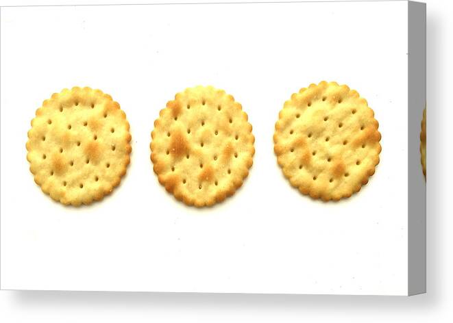 Crackers Canvas Print featuring the photograph Three Crackers by Caroline Reyes-Loughrey