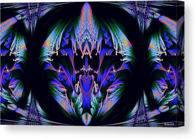 Digital Art Canvas Print featuring the photograph Tribal fractal by Evelyn Patrick
