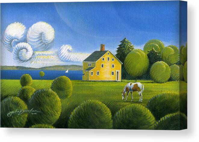 Deecken Canvas Print featuring the painting Yellow House by John Deecken