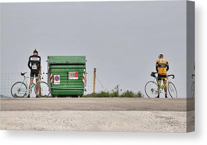 Humour Canvas Print featuring the photograph 3813 Vs 3814 by Francesco Martinelli