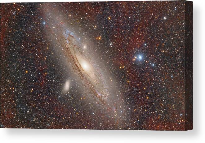 Andromeda Canvas Print featuring the photograph Andromeda with Hydrogen Clouds by Dennis Sprinkle