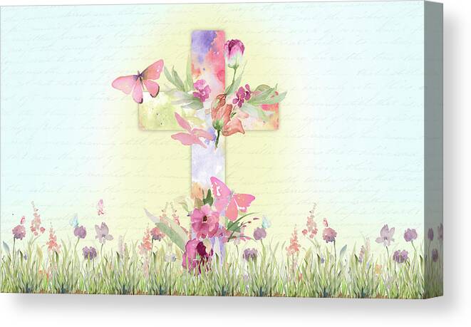 Blessed Canvas Print featuring the mixed media Blessed Easter by Lanie Loreth