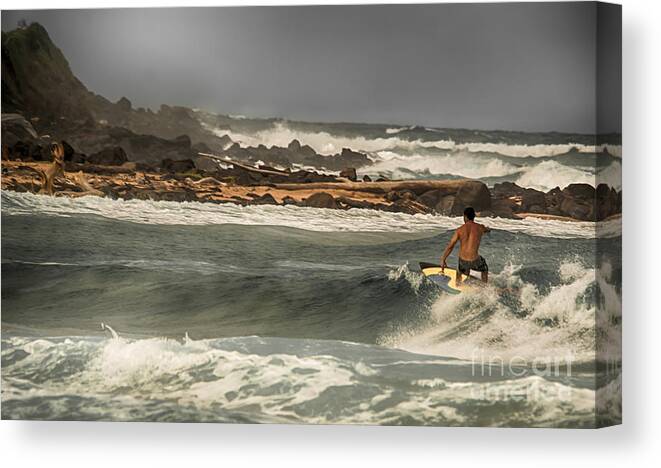 Beach Canvas Print featuring the photograph Driftwood Surfer by Eye Olating Images