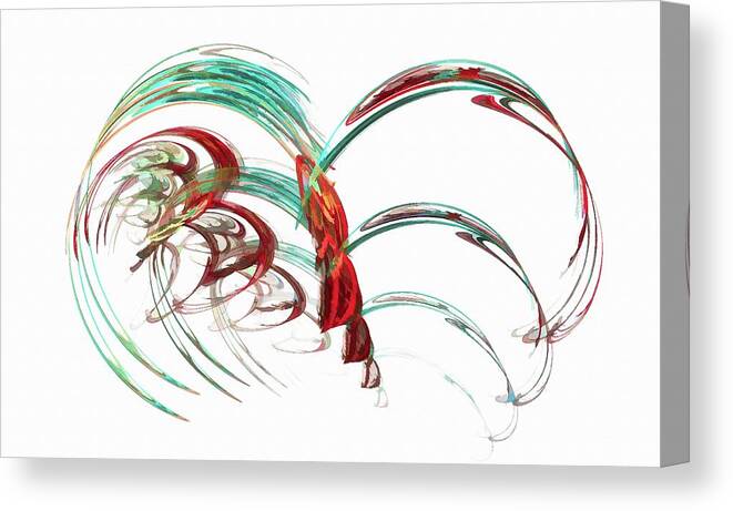 Abstract Art Canvas Print featuring the digital art Flowing Beauty Red by Don Northup