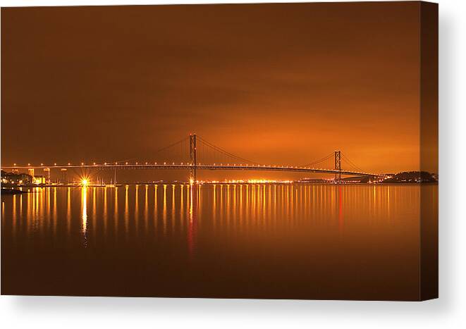 Tranquility Canvas Print featuring the photograph Forth Road Bridge by Image Courtesy Of Stuart Pardue