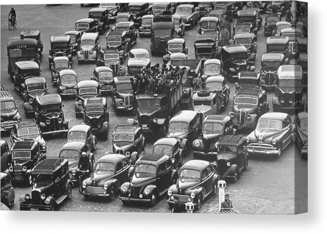 Van - Vehicle Canvas Print featuring the photograph France Cities by Gordon Parks