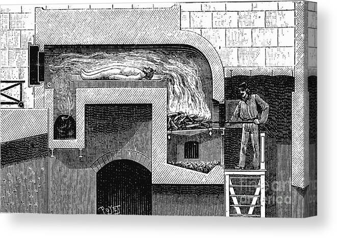 Engraving Canvas Print featuring the drawing Furnace Of The Type To Be Installed by Print Collector