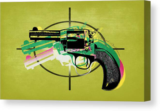 Gun 14 Canvas Print featuring the mixed media Gun 14 by Mark Ashkenazi