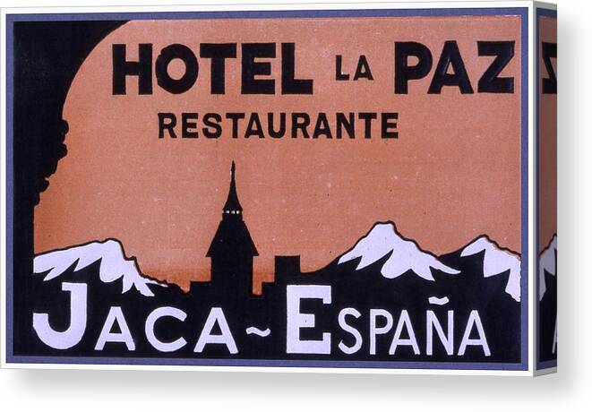 Luggage Canvas Print featuring the painting Hotel La Paz by Unknown