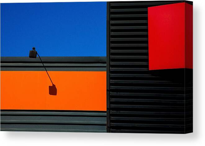 Abstract Canvas Print featuring the photograph Lamp With Shadow by Inge Schuster