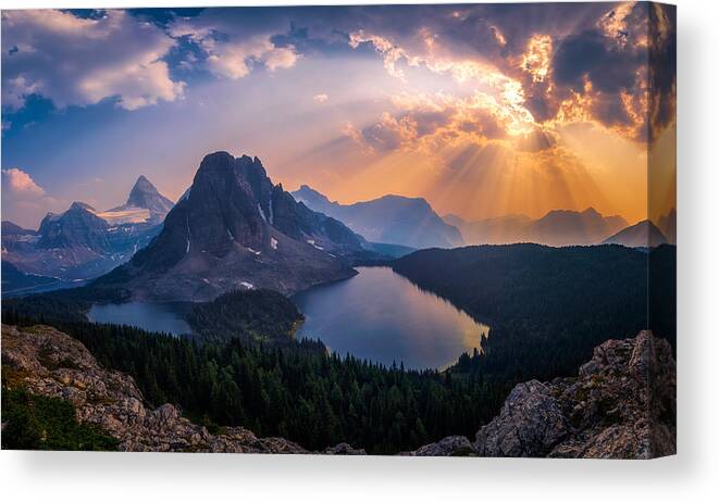 Mountains Canvas Print featuring the photograph Mt. Assiniboine by Jenny L. Zhang ( ???