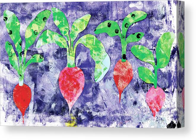 Radishes Canvas Print featuring the painting Radishes by Summer Tali Hilty