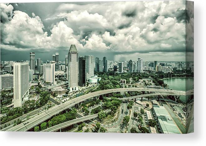 Chriscousins Canvas Print featuring the photograph Singapore by Chris Cousins