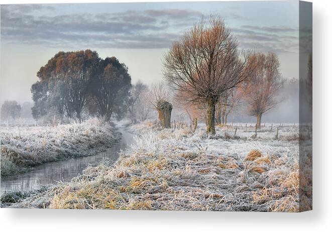 Landscape Canvas Print featuring the photograph Warmth - Cold by Roman Lipinski 