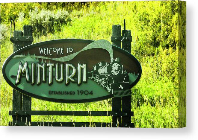 Minturn Canvas Print featuring the photograph Welcome to Minturn by Ola Allen