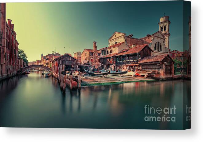 Squero Canvas Print featuring the photograph A gondola is born by The P