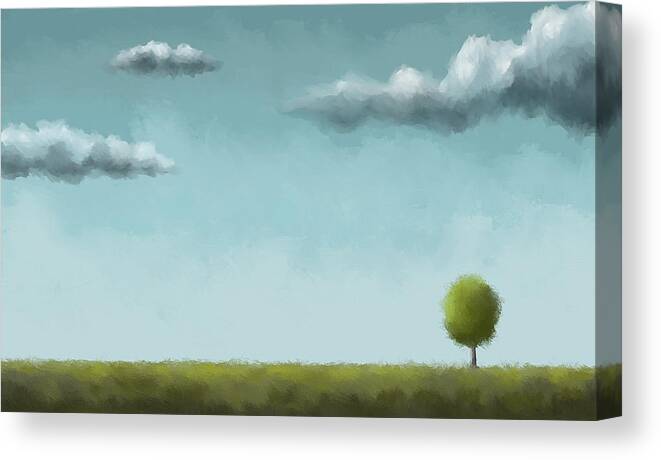 Abstract Landscape Canvas Print featuring the digital art A Perfect Summer Day by Shawn Conn