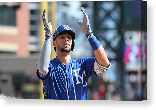 People Canvas Print featuring the photograph Alex Rios and Paulo Orlando by Leon Halip