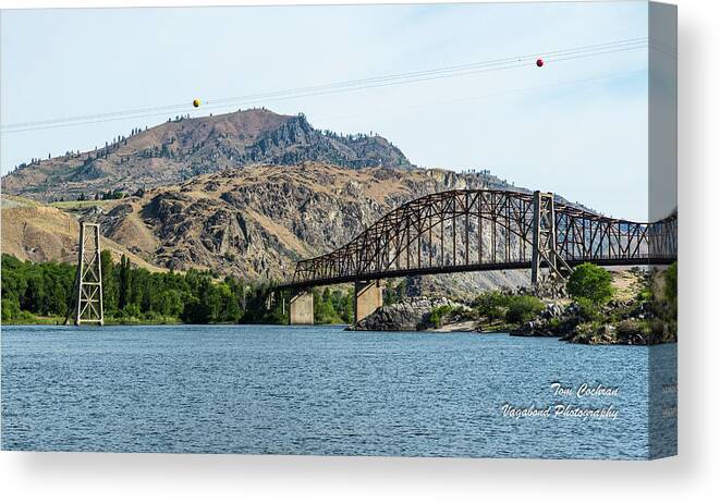 Beebe Bridges Over The Columbia Canvas Print featuring the photograph Beebe Bridges over the Columbia by Tom Cochran